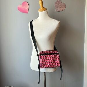 NWOT Diane Von Furstenberg Pink Geo Camera Crossbody Bag and Coin Purse Bundle